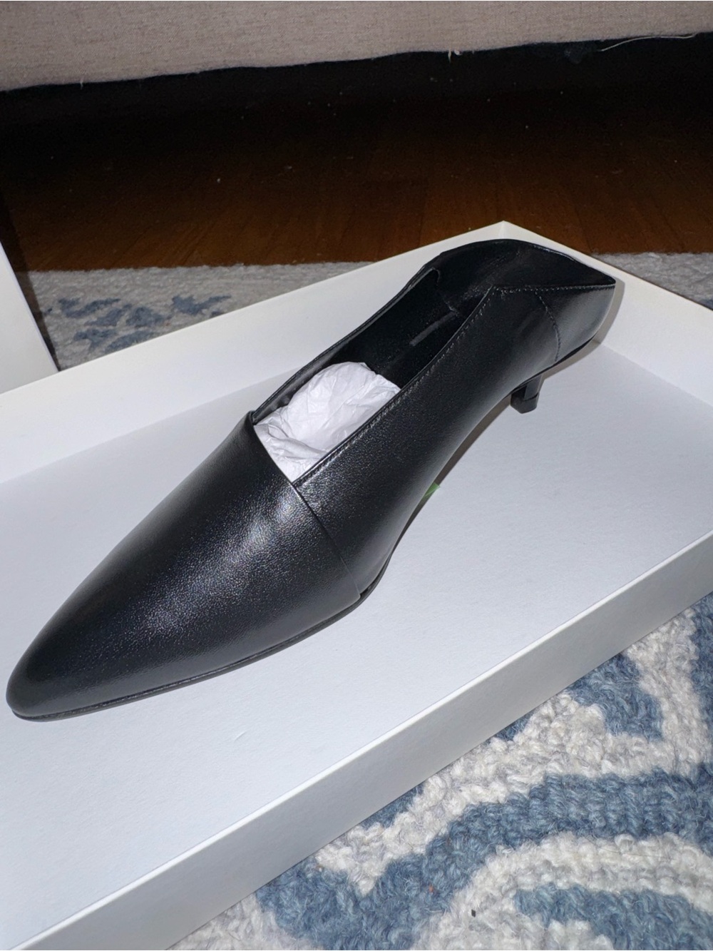 Thakoon Black Pointed Low Kitten Heel Pump